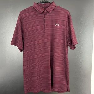 Under Armour Heat Gear Burgundy Golf Polo Size Medium